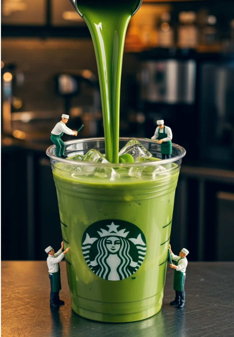 🧑‍🍳スタバの抹茶フラペチーノはこうやって作られていた！？ 小さな職人たちが今日も大奮闘！ みんなはなにフラペチーノが好き？ 🧑‍🍳 How Starbucks Frappuccinos are REALLY made!? Tiny workers hard at work behind the scenes! #スタバ #フラペチーノ #ミニチュア職人 #miniature #starbucksdrinks 