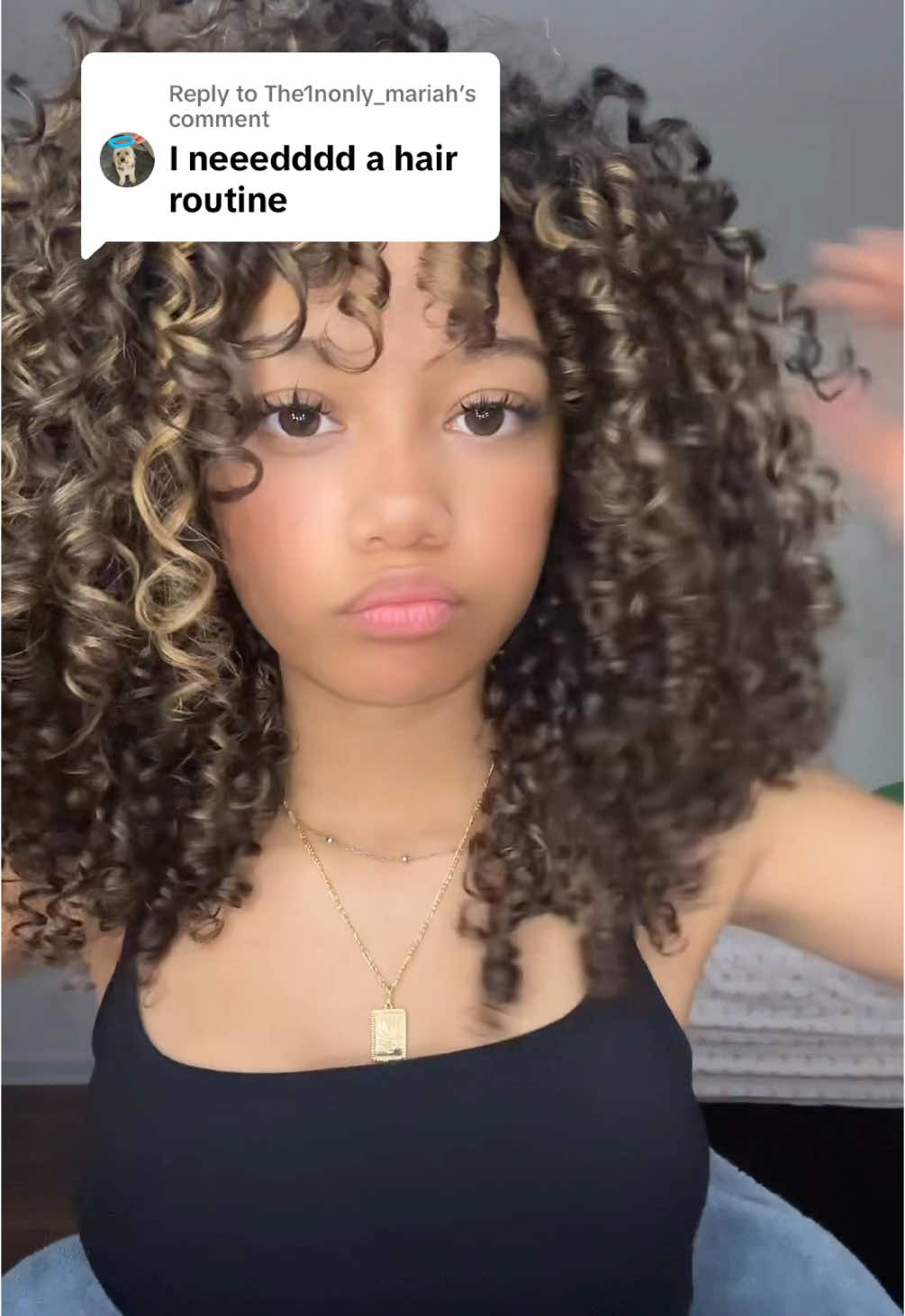 Replying to @The1nonly_mariah hopefully this wasn’t confusing, obviously my hair is washed when i do it lol. i’ll try not to delete this one cus yall are so sweet and i wanna help                             #curlyhairroutine#curly#loveyou 