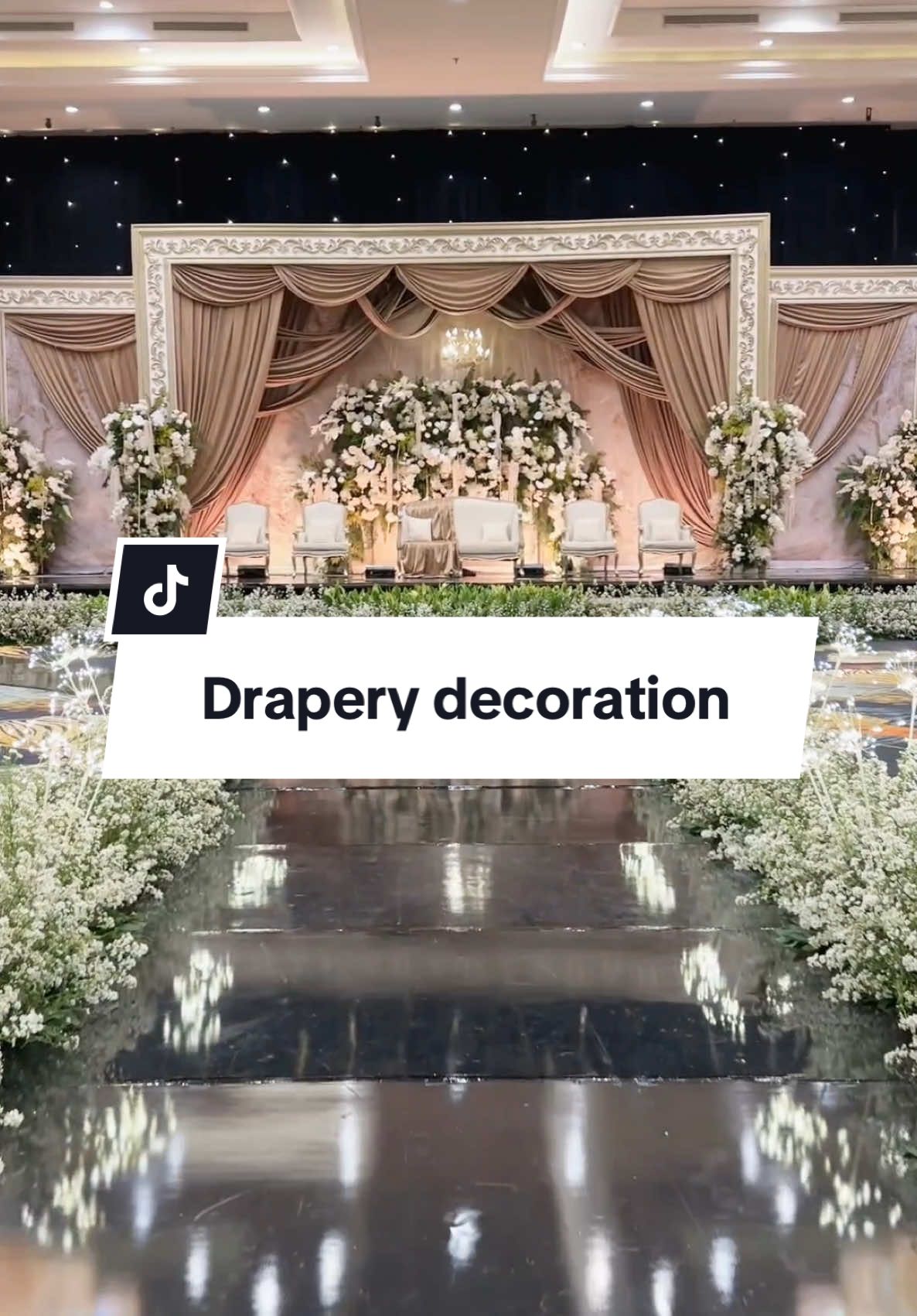 Wedding drapery decoration #jktentdecoration #wedding #weddingindoor #weddingtiktok #fyp #weddinginspiration #weddingjakarta #weddingjkt #drapery 