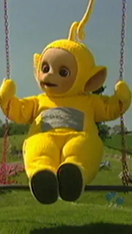 the 9-5 I was meant for: Video: Laa-Laa, the yellow Teletubby, swings back and forth on a red and blue swing.