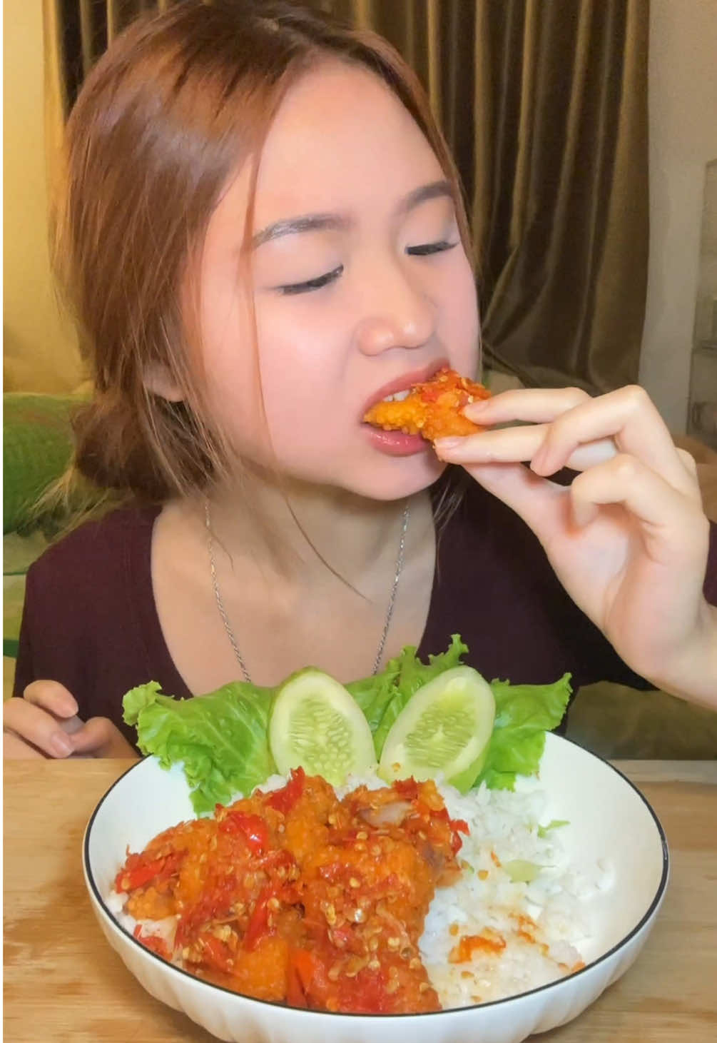mam nugget geprek😋 #tiktokfood #mukbang #mukbangeatingshow #nuggetgeprek 