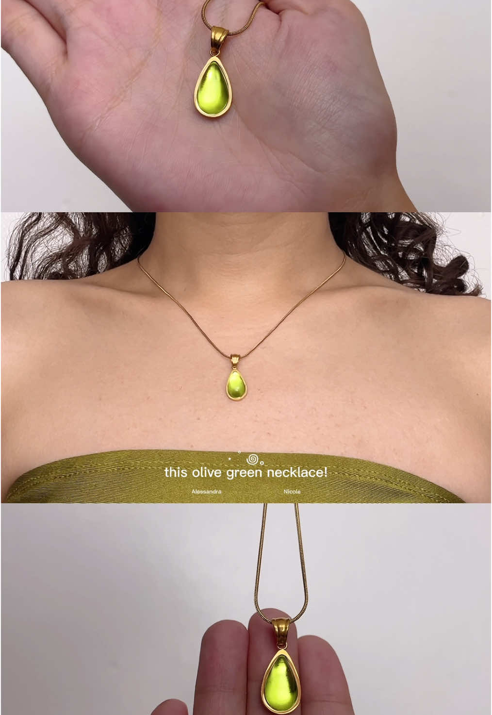 really loved this olive necklace and top combination! 💚 #olivegreennecklace #necklace 