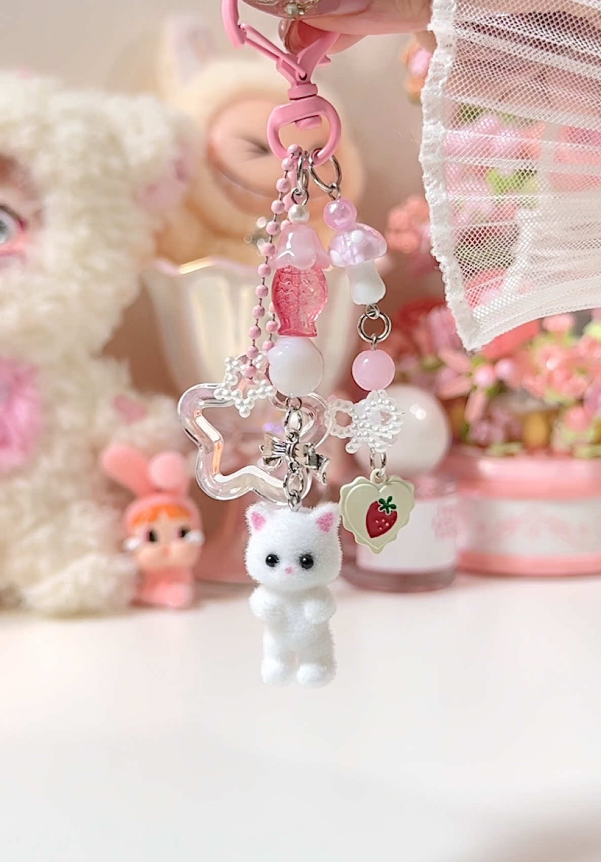 The cutest phone charm ever૮₍˃̵֊ ˂̵ ₎ა♡ #phonechain #phonecharm #catphonecharm #fyp 