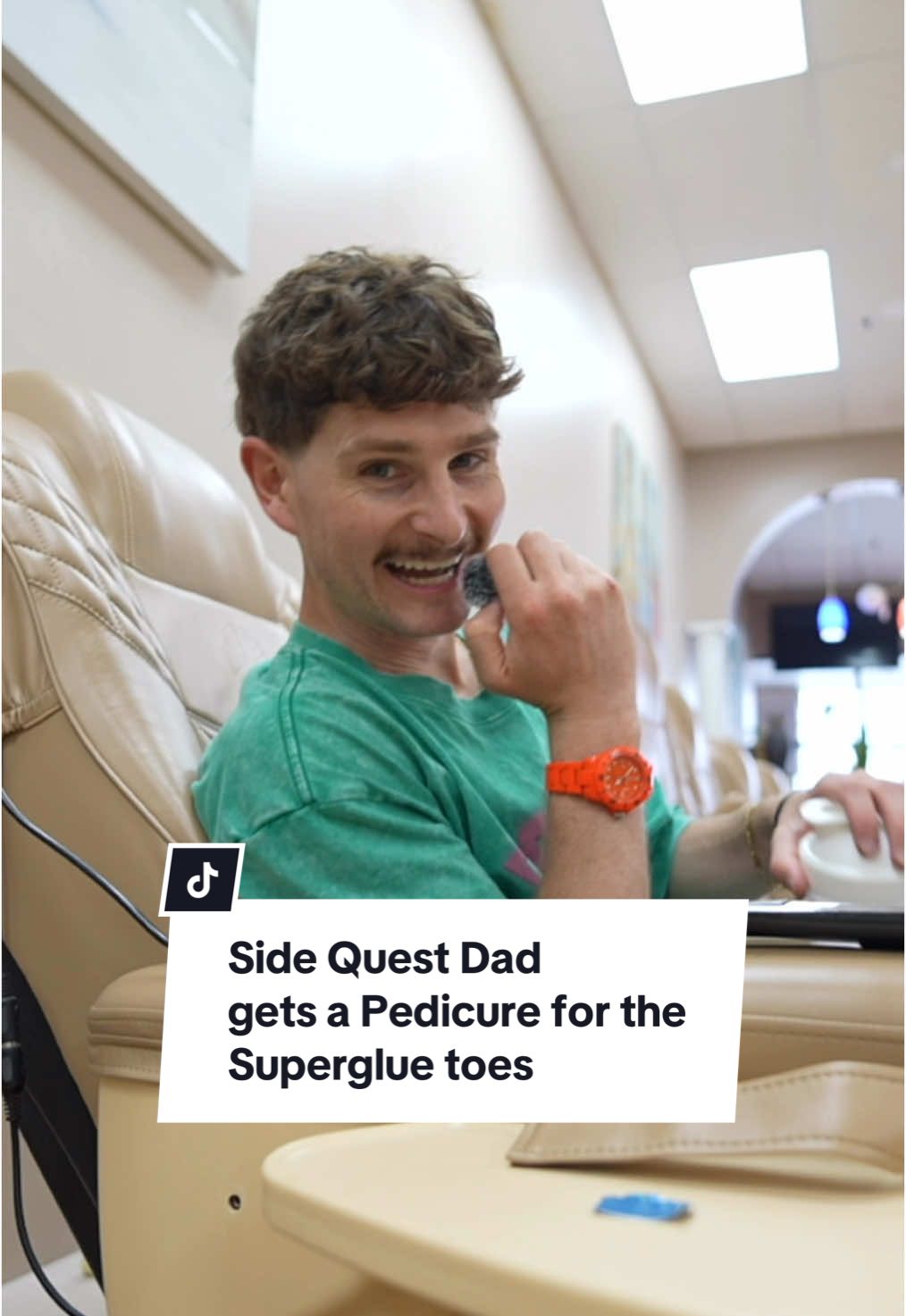 Replying to @agamsigma12 Pedicure after the superglue feet for a soccer side quest 😂💅 . #Sidequestdad #Soccer #football #menshealth 