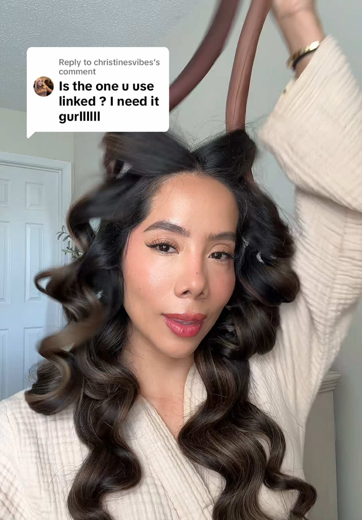 Replying to @christinesvibes  #heatlesscurls #hairtok 