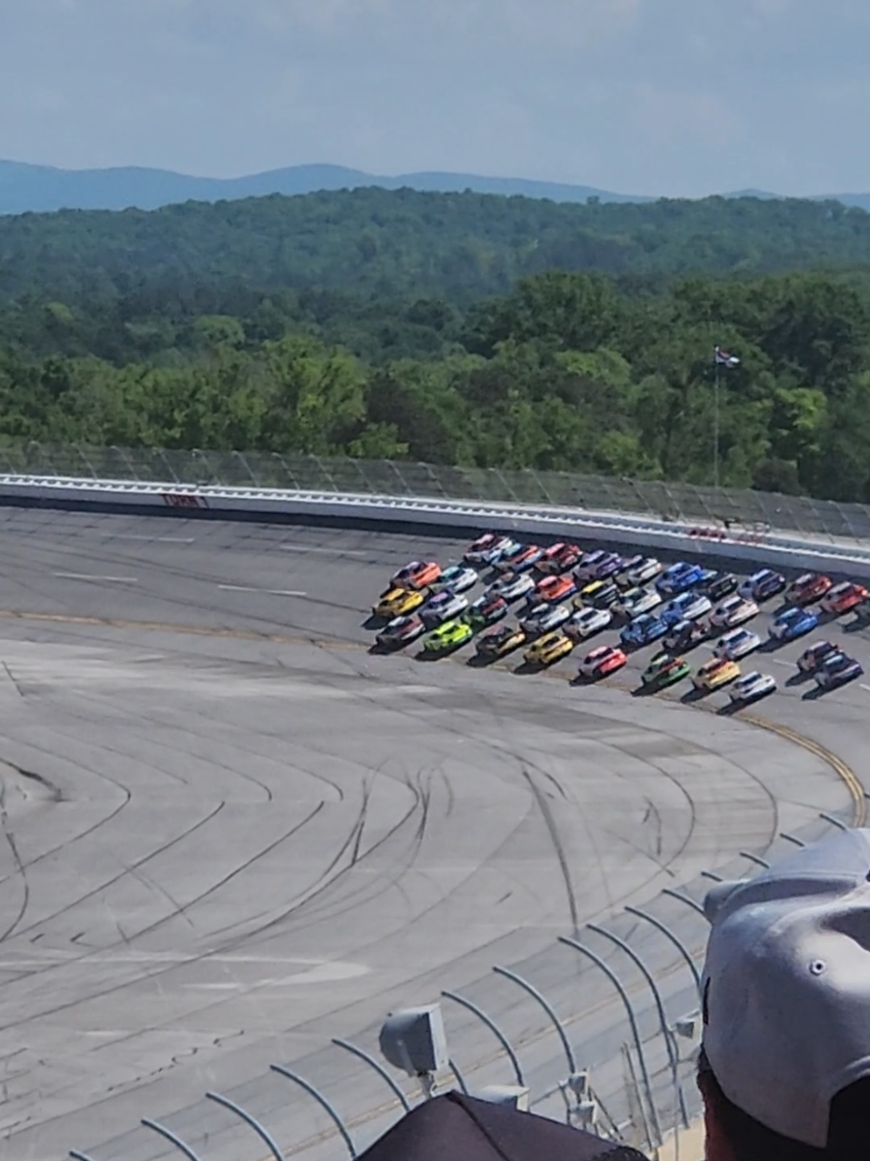 Four wide racing for the lead at Talladega! #nascar #talladega #talladegasuperspeedway #speed #racing #jacklinks500 