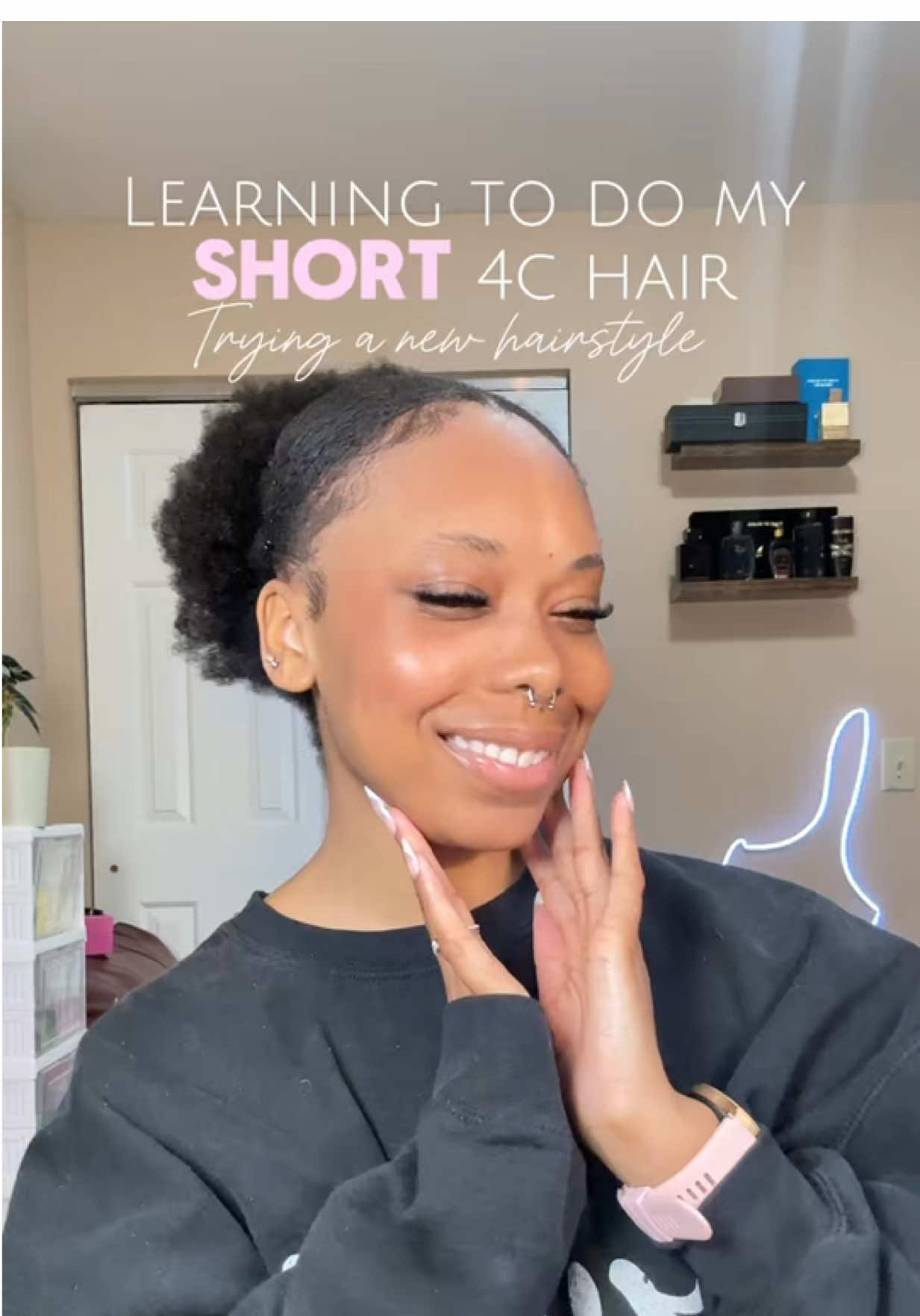 Do we like it? 🥹🥹 It’s been so much fun wearing my hair out and trying new styles 🥰🥰 next week I’m going to do wigs as a protective style.. can you guess what color I’m doing first? 🐻🤍 #4chair #learningtodohair #4chaircaretips #naturalhairjourney #naturalhairtiktok #naturalhairgrowth #hairgrowthtips #hairgrowthjourney #bigchopjourney #8monthhairgowth #bigchop #short4chair #lowporosityhair #lowporosityhaircare