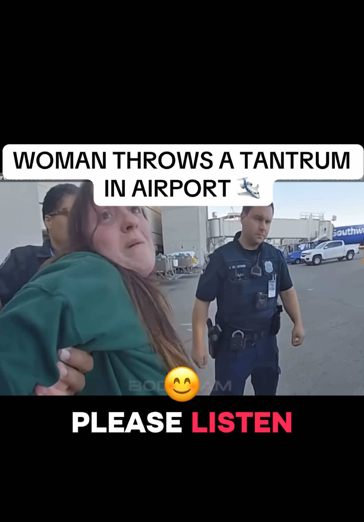 Part 3 // Woman Throws a Tantrum in Airport 🛩️ #cops #copsoftiktok #caughtoncamera #police #airport #southwestairlines #tantrums 