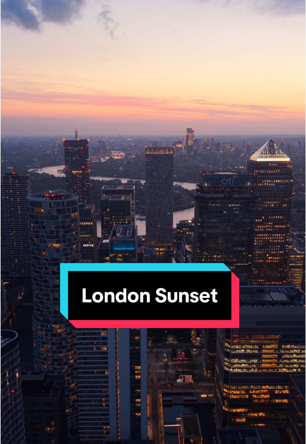 Canary Wharf Sunset | London  #dji #air3s #canarywharf #London #drone #sunset #djineo #thingstodo 