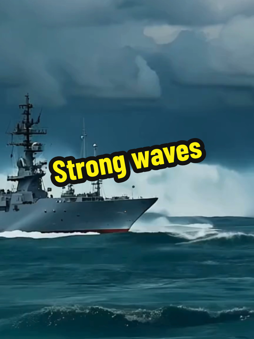 Strong waves .  .  ..  .  .  #waves #ship #tik_tok #fyp #tiktok #ai #ships #ocean 