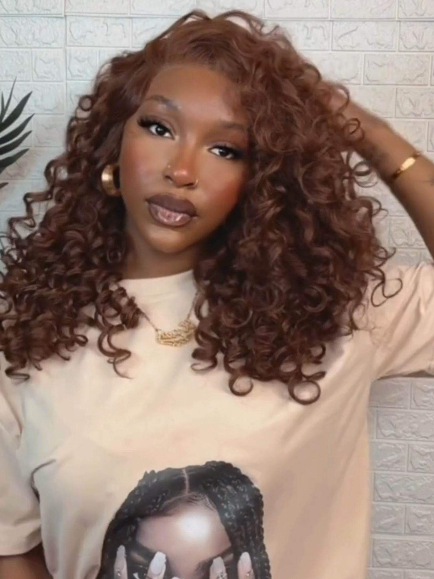 Wig: Outre Peak Edge 707 in color Milk Chocolate living for this color! #ebonyline #outre #outrehair #fyp #wiginstall #syntheticwig #wiglover #viral #trending #hairinfluencer #blackgirlhair #protectivestyles #wigoff #allnatural #foryou #fyp #4u #glueless #gluelesswig