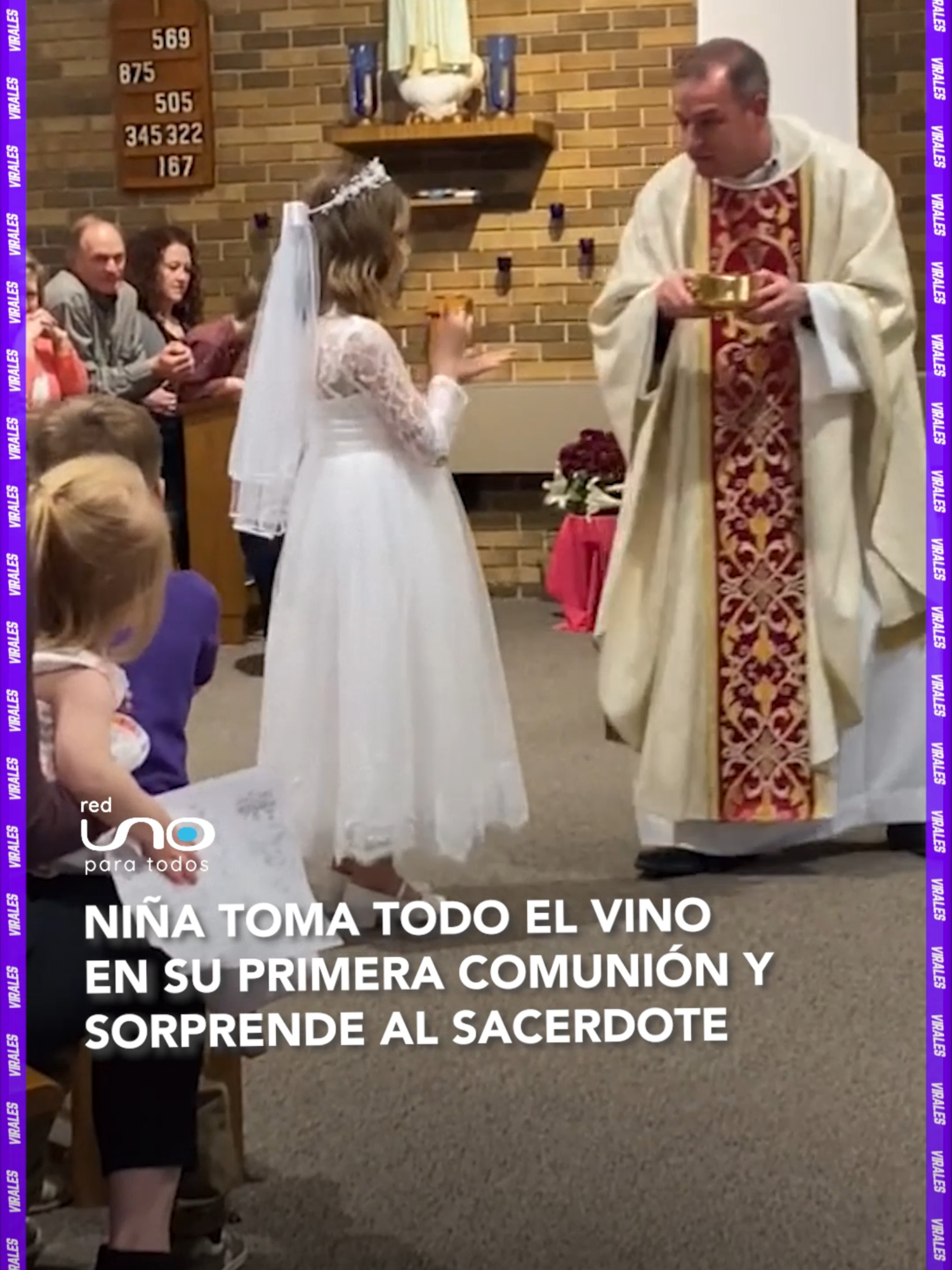 #Tendencias | Durante una ceremonia de primera comunión en Dakota del Sur, una niña de 7 años provocó risas y asombro al beberse todo el vino del cáliz, rompiendo con la tradición de tomar solo un pequeño sorbo.  Fuentes: RRSS ▶️ Más información en www.reduno.com.bo #RedUno #RedUnoDigital  #NTVInforma