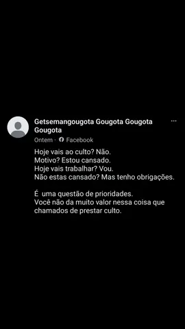 Uma Questão de Prioridades #cristao #cristaosnotiktok #salvação #culto 