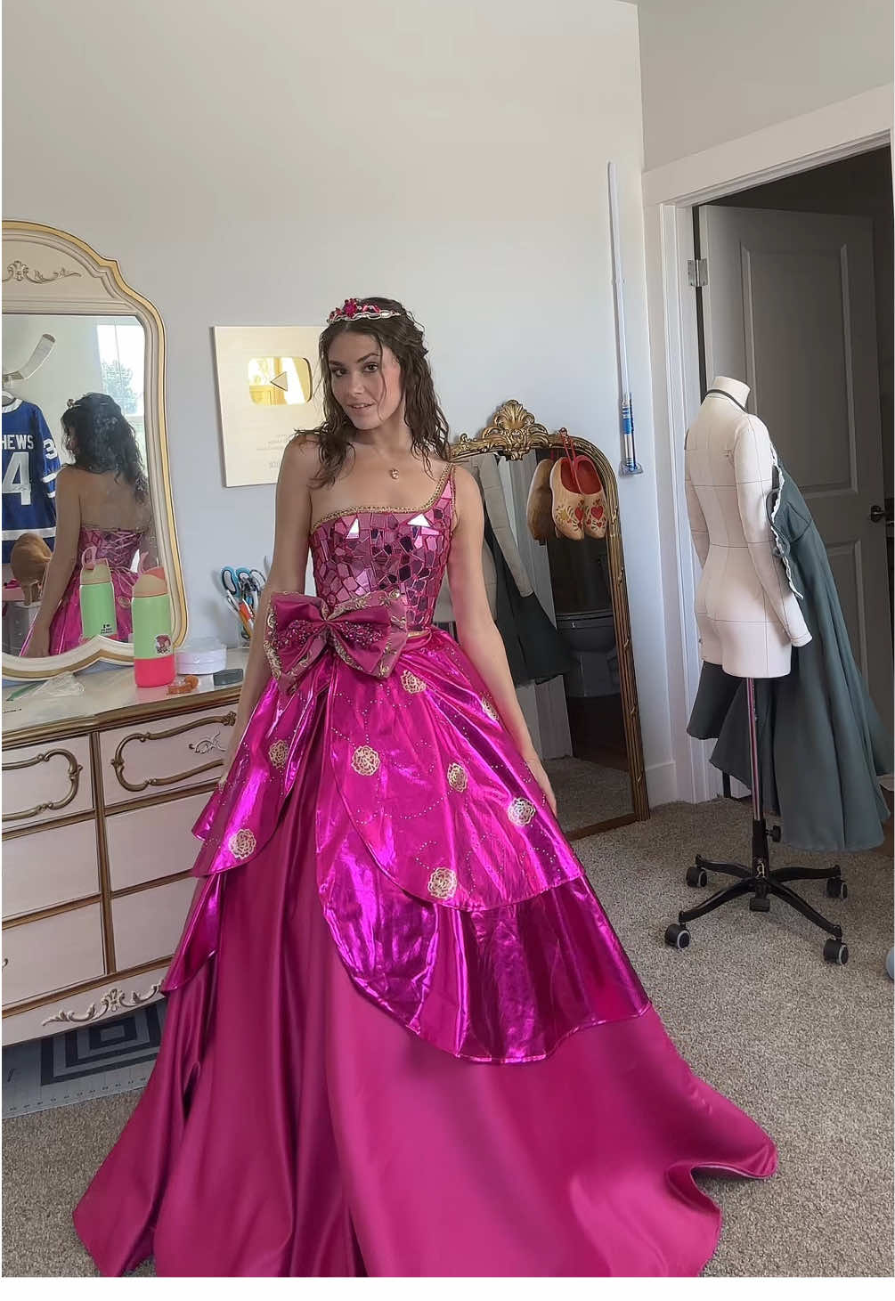 My childhood dream irl!!! (It’s for sale btw) #barbiecharmschool #princesscharmschool #barbiedress #sewing 