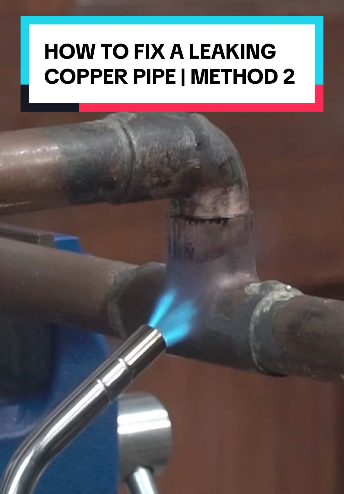 HOW TO FIX A LEAKING COPPER PIPE using my second method!  . . . . #copperpipe #soldering #leakingpipe #plumbing #plumbinglife #plumbingrepair #plumbingtok #doityourself #DIY #homerepair #fy #fyp 
