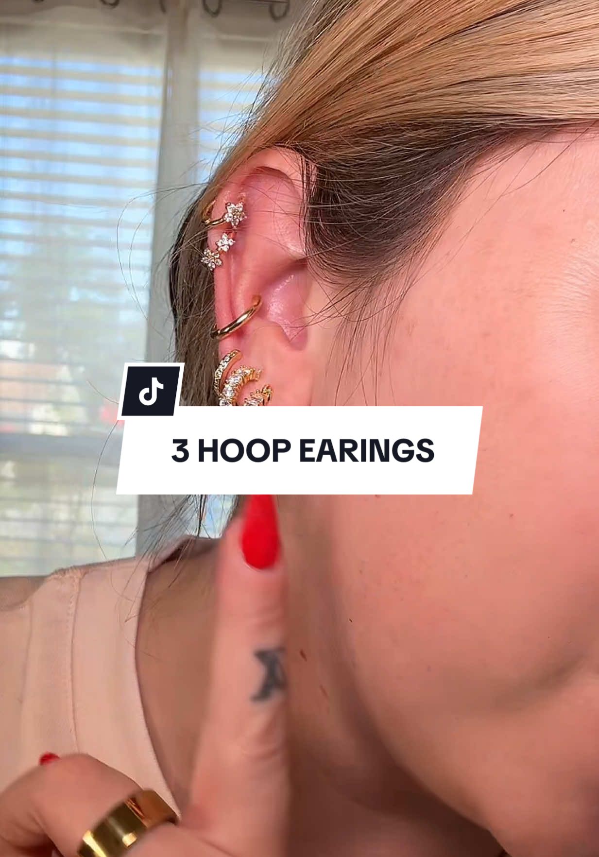 Obsessed with these 14K gold hoop earrings✨✨✨ #earrings #hoopearrings #earringstack 
