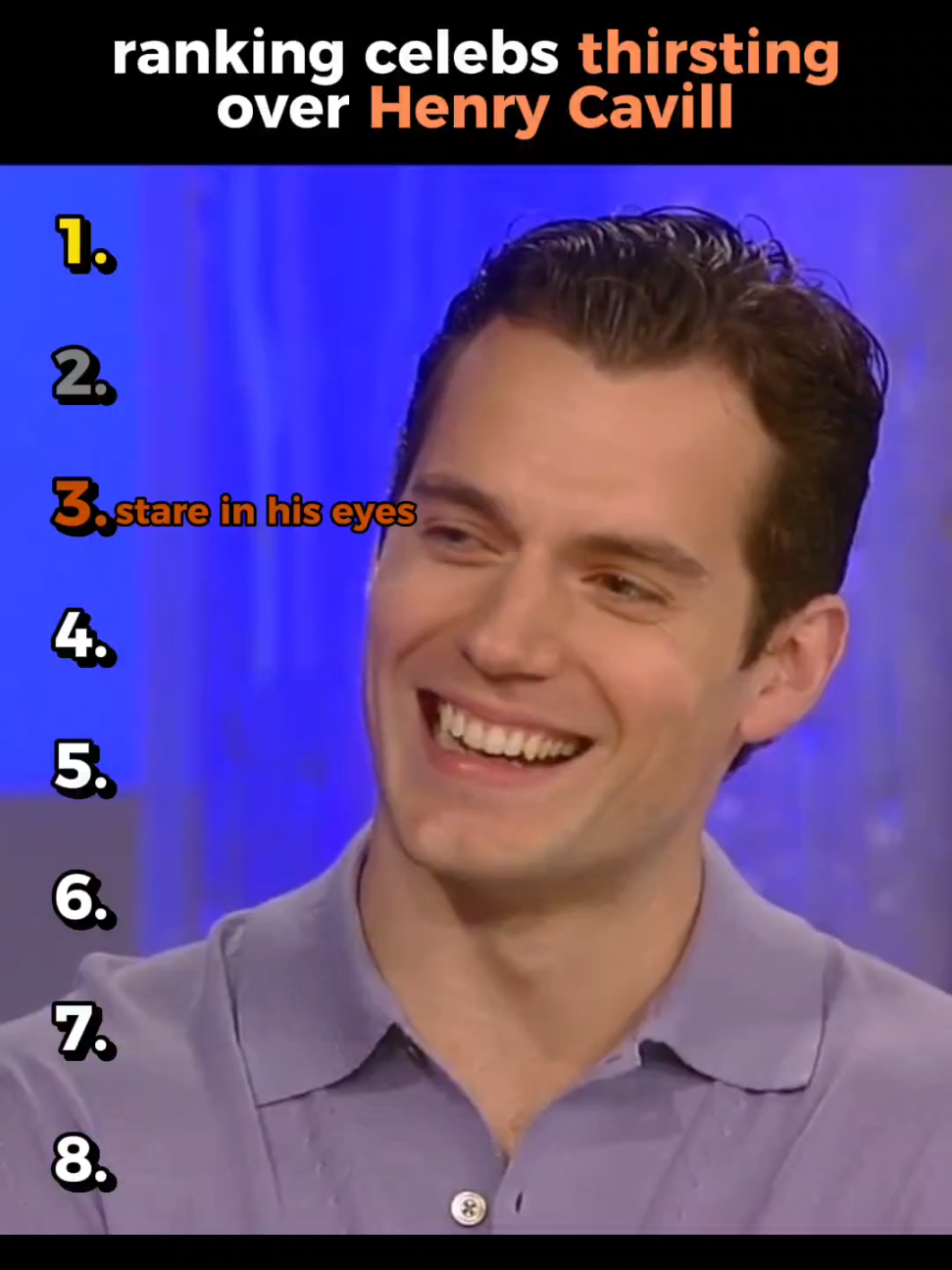 ranking celebs thirsting over Henry Cavill... #superman #henrycavill #tvshow #ranking #flirting 