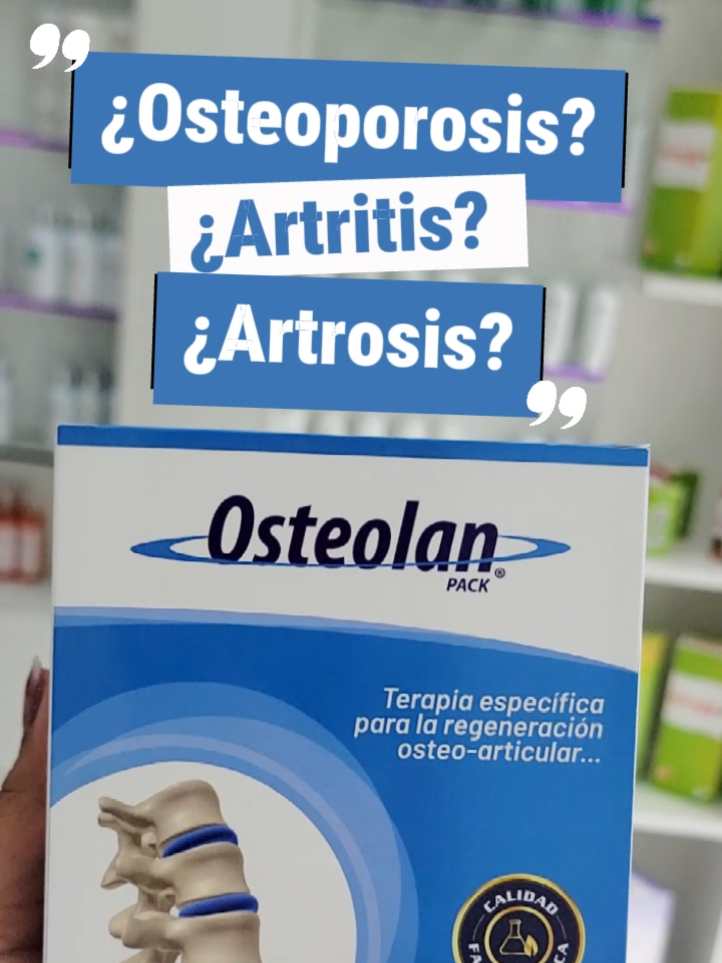 🦴Osteolan Pack  ¿Dolor en huesos o articulaciones? No dejes que la artritis, artrosis u osteoporosis limiten tu día a día. 💊 OSTEOLAN es tu aliado natural que ayuda a: ✅ Fortalecer huesos y cartílagos ✅ Aliviar el dolor articular ✅ Prevenir el desgaste óseo ✅ Recuperar tu movilidad 💚 Porque mereces moverte sin dolor y con más libertad, todos los días. 📲 Consíguelo llamando al +593 99 082 8833 Consulta a tu médico sobre nuestro producto  🌐 www.phytopharma.com.ec #Osteolan #DolorArticular #Salud #phytopharma #artritis #artrosis #osteoporosis