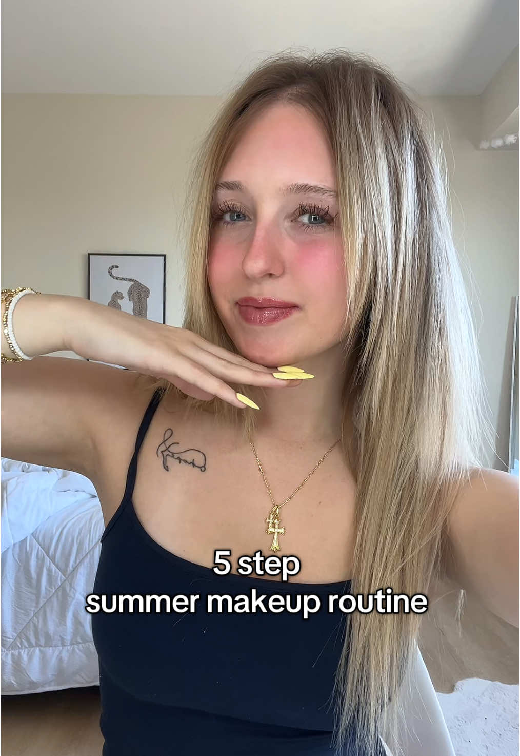 5 step easy summer makeup routine #MakeupRoutine #Summer #summermakeup #summermakeuproutine #girls 