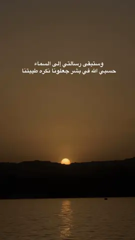 وستبقى رسالتي إلى السماء حسبي الله في بشر جعلونا نكره طيبتنا