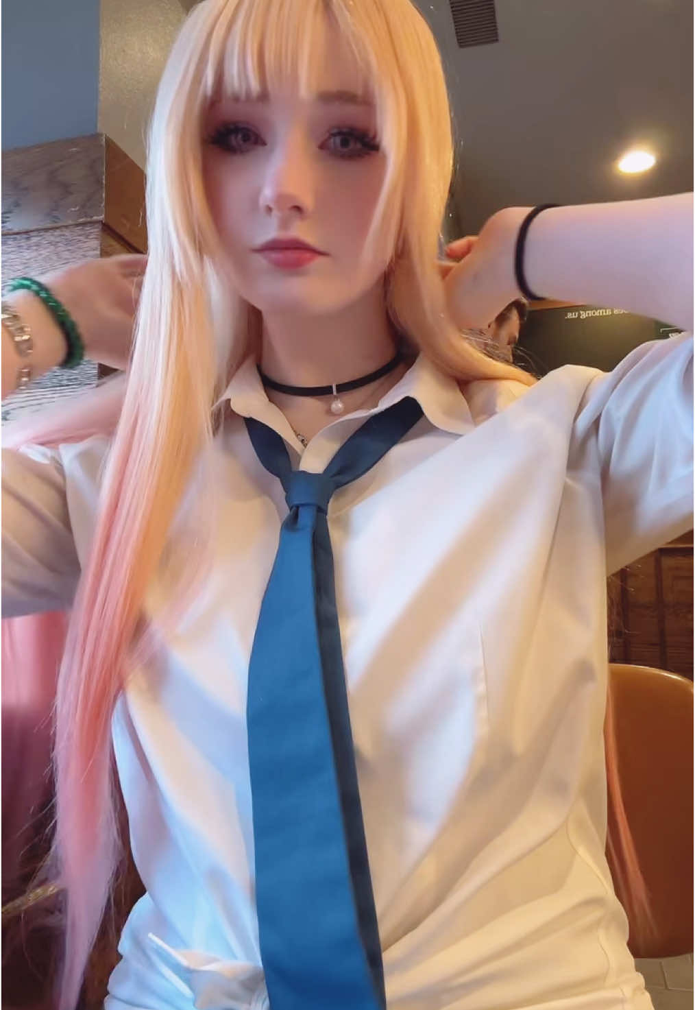 Didn’t get a ton of Marin content :( #marin #mydressupdarling #marinkitagawa #cosplay #rizu #strawbemees #fyp #cute 