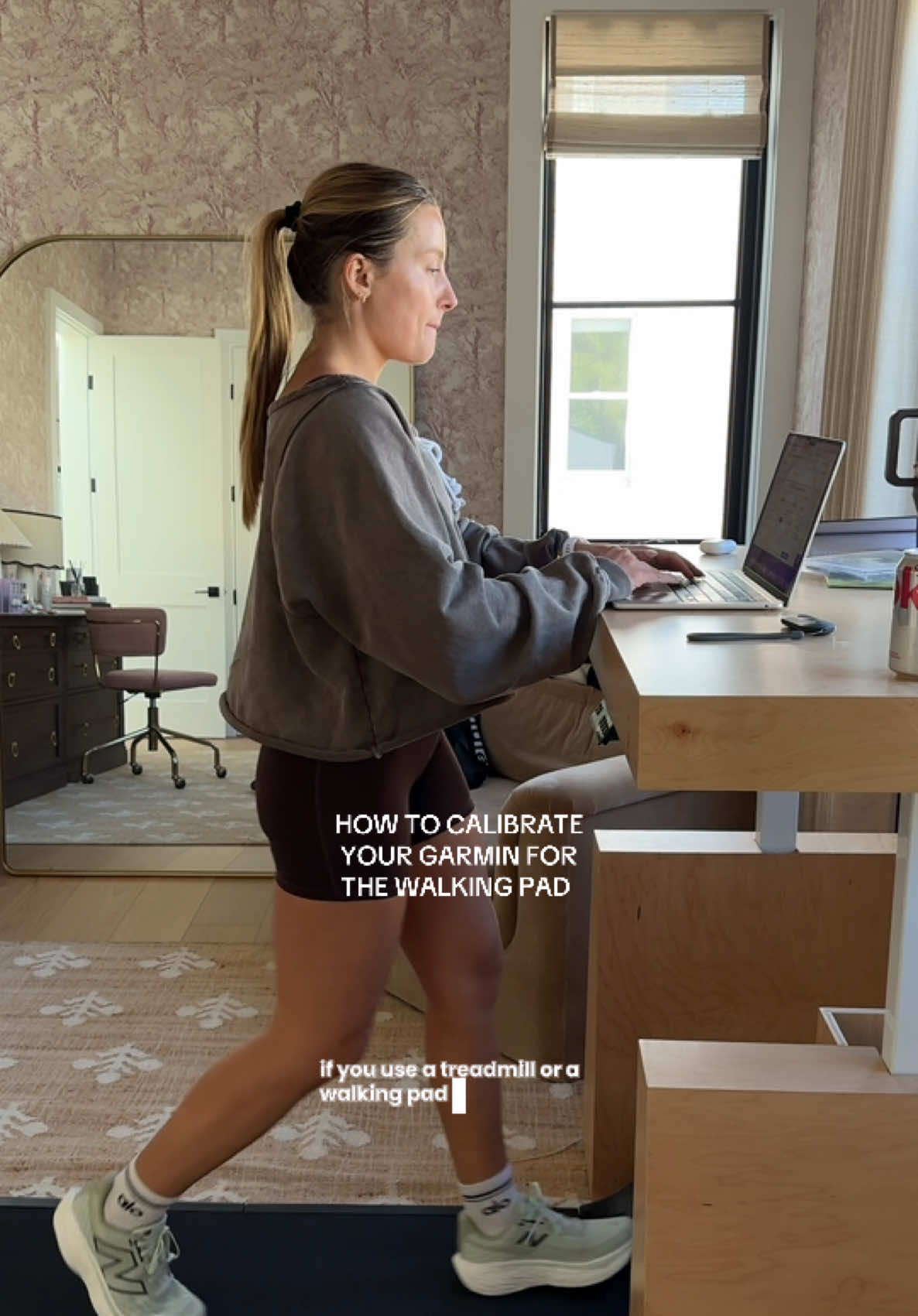 how I calibrate my @Garmin Connects for walking pad walks! lmk if you have questions #walkingpad #wfh #wfhsetup #standingdesk #garmin #garminwatch #wellness #activelifestyle #Fitness #workandwalk #wfhhacks #treadmillworkout 