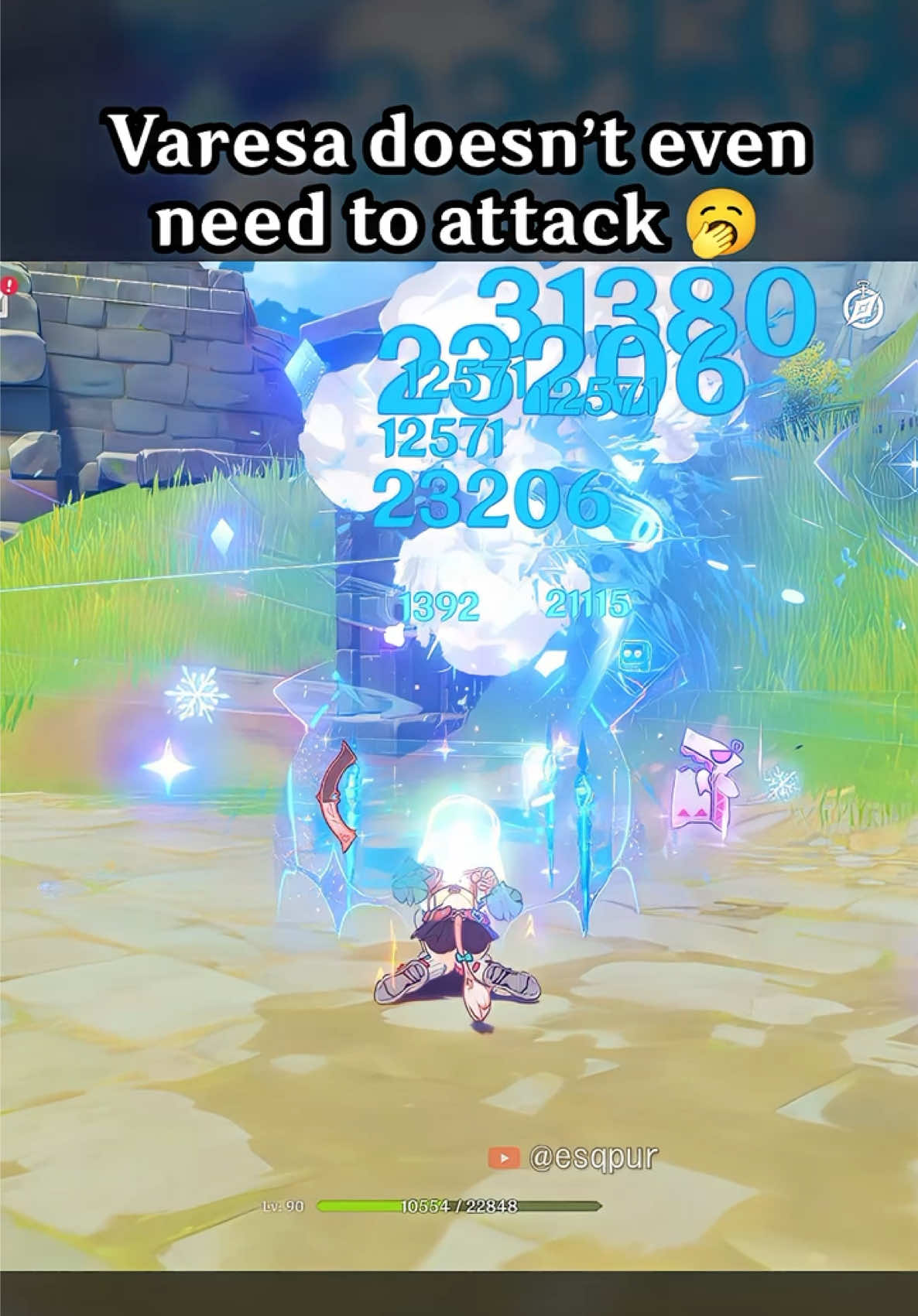 VARESA DOESN'T EVEN NEED TO ATTACK 🥱 #GenshinImpact #hoyocreators #genshinedit #genshinclip #Varesa 