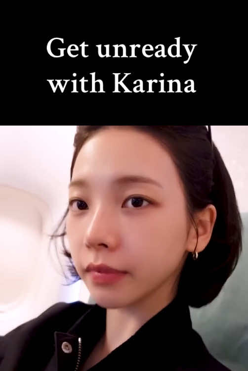 Karina in the airplane #gurwm #karina #kbeauty #skincare #grwm #aespa