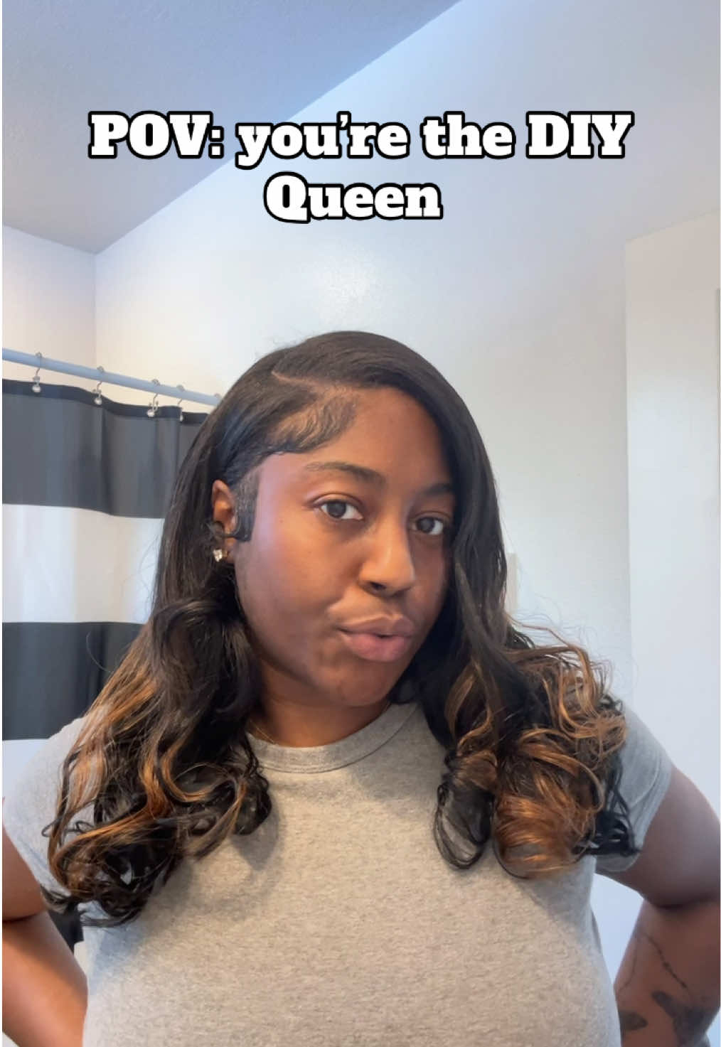 POV: you do everything at home because Covid era taught you to DO IT YOURSELF 😅🤣 #foryou #clipins #naturalhairstyles #badbihenergy #prettygirltiktok #diyhair 
