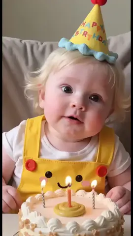 The lovely baby sings a happy birthday song to you and wishes you a happy birthday.#baby #babiesoftiktok #cute #funny #funnyvideos #kiss #laugh 