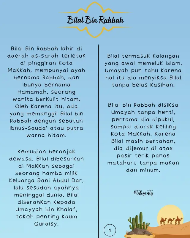 #KisahSahabat #muadzinpertama  #bilalbinrabah  #kisahnabidanrasul  #TulisanTy