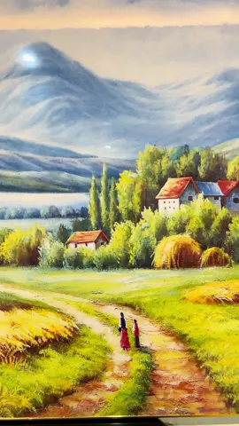Tranh phong cảnh đồng quê #HOMEDECOR #xuhuongtiktok 