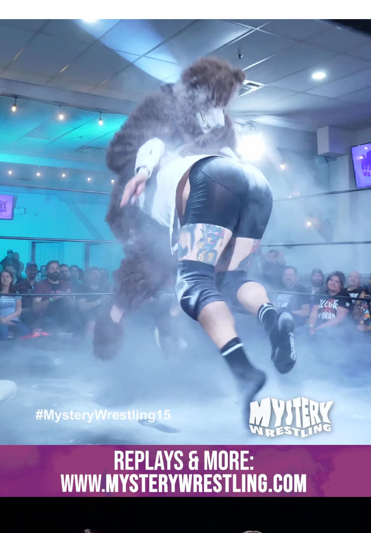A bear gives a coke pedigree! 😱 Watch the replay of #MysteryWrestling15 NOW!: mysterywrestling.com #MysteryWrestling #prowrestling #comedy 