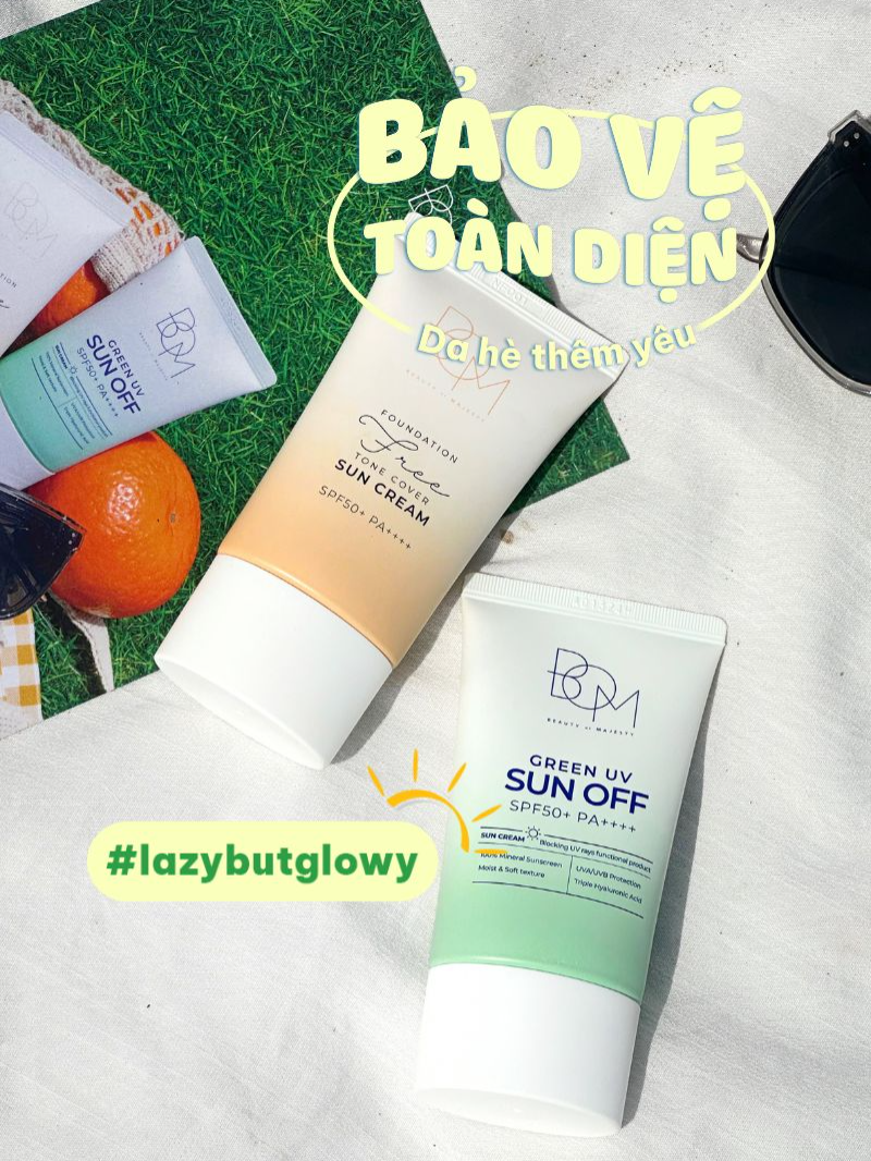 𝑮𝒓𝒆𝒆𝒏 𝑼𝑽 𝑺𝒖𝒏 𝑶𝒇𝒇 - Great way to start a day📷 #lazybutglowy #skincarecungBOM #bomcosmeticvn