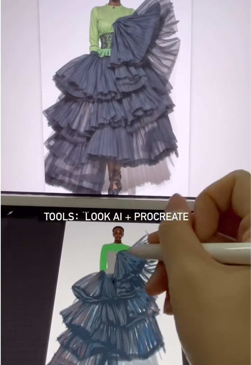 Digitaldrawing☺️no promote. AI generated while drawing with 100% accuracy Real Detailed rendering🚀LOOK AI 🤓lookfashion.ai 🤎Follow for tutorial and tips🤎 #fashiondesigner #aifashion #fashiontech #3dprinting  #aifashion #highfashion #Runway #digitaldrawing #procreate #aiart #lookaisoftware #nyfw2025 #StreetStyle #parsonsschoolofdesign #lookai