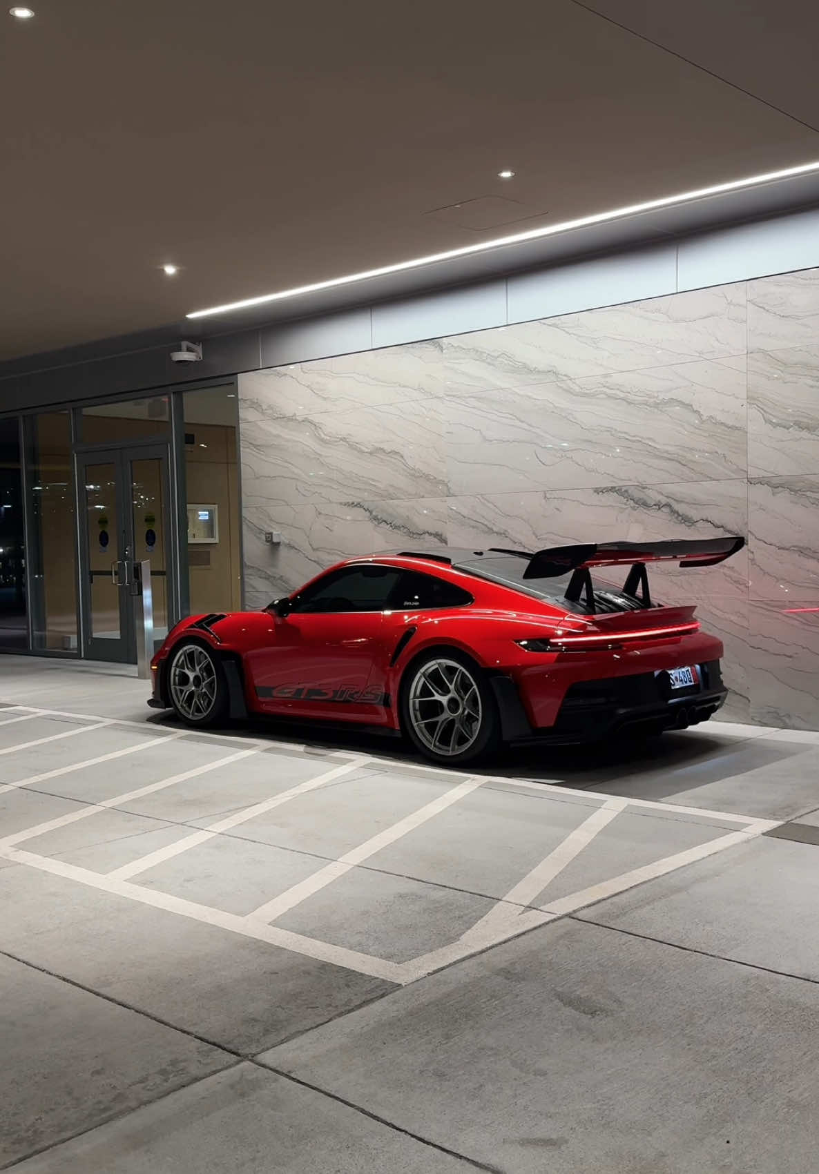 Got the wing out  #porsche #992gt3rs #gt3rs #guardsred #porsche911 #992 