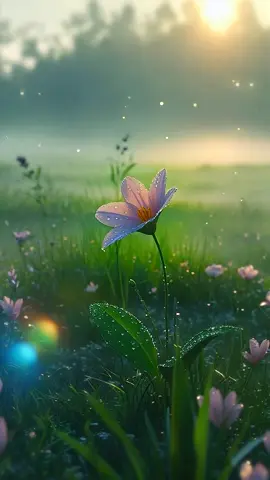 As the first light of dawn breaks over the misty wetlands, the camera slowly pans across a dewy landscape. In the soft, golden glow of the sunrise, a tiny flower—delicate and vibrant—emerges from the murky waters of the swamp. Petals unfurl with almost imperceptible grace, sparkling with drops of morning dew. Around it, the stillness of the swamp is alive with subtle motion: the shimmer of light on water, the distant calls of waking birds, and the gentle rustling of leaves in a light breeze. The blooming flower becomes a symbol of resilience and beauty, thriving against the odds in the quiet heart of the wild. #PeacefulVibes #NatureHealing #RelaxingMoments #SoulFreedom #ChillWithNature #BloomInTheWild #RockyBeauty #NatureMeditation #MindfulMoments #QuietStrength #SereneScenes #FloralEscape #BreatheAndRelax #NatureInspires #InnerPeaceJourney