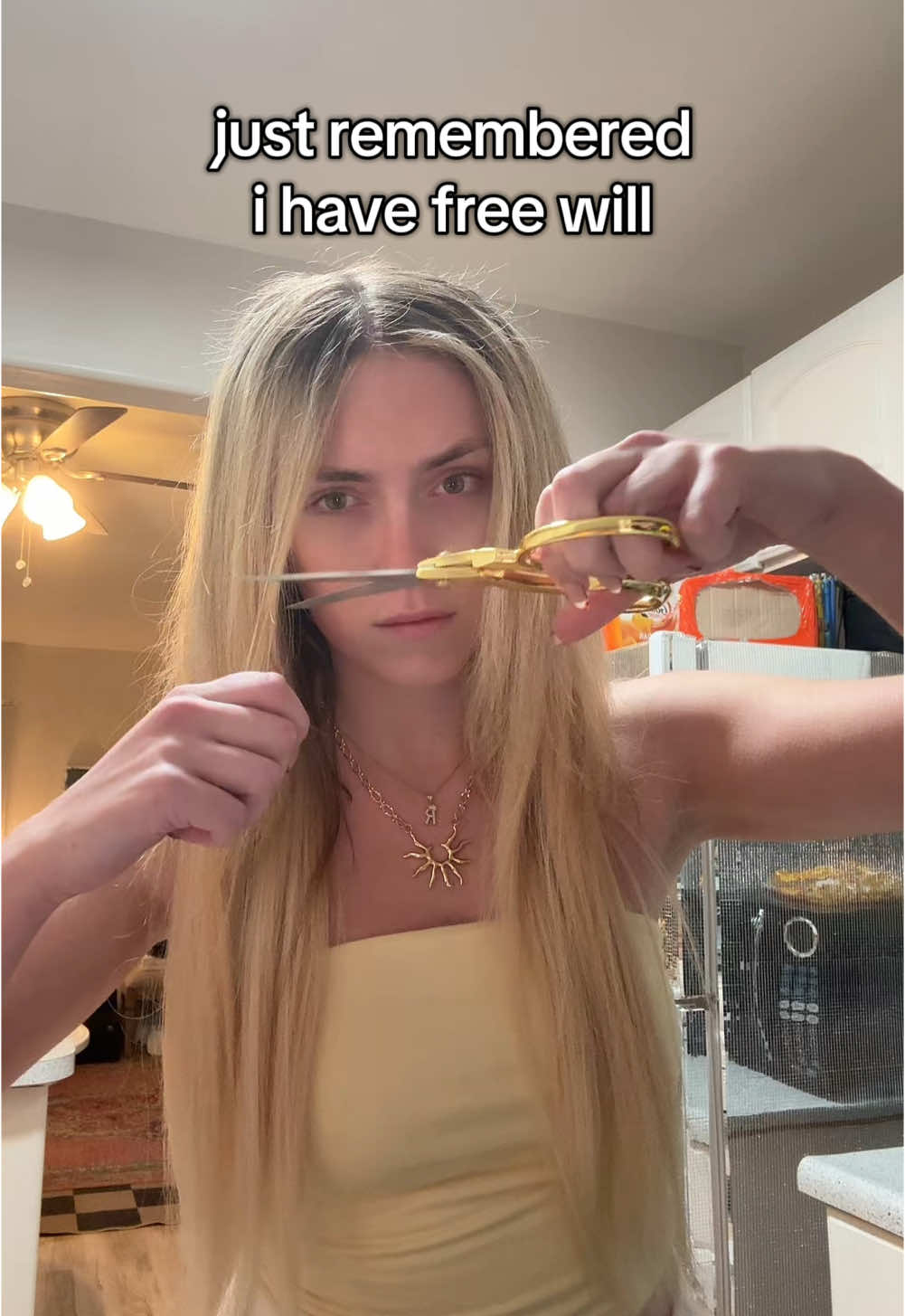 chat have i just made a HUGE MISTAKE ….  #freewill #diyhaircut #mistakesweremade #bangs  #cuttinghair #athome #reganalexxis  