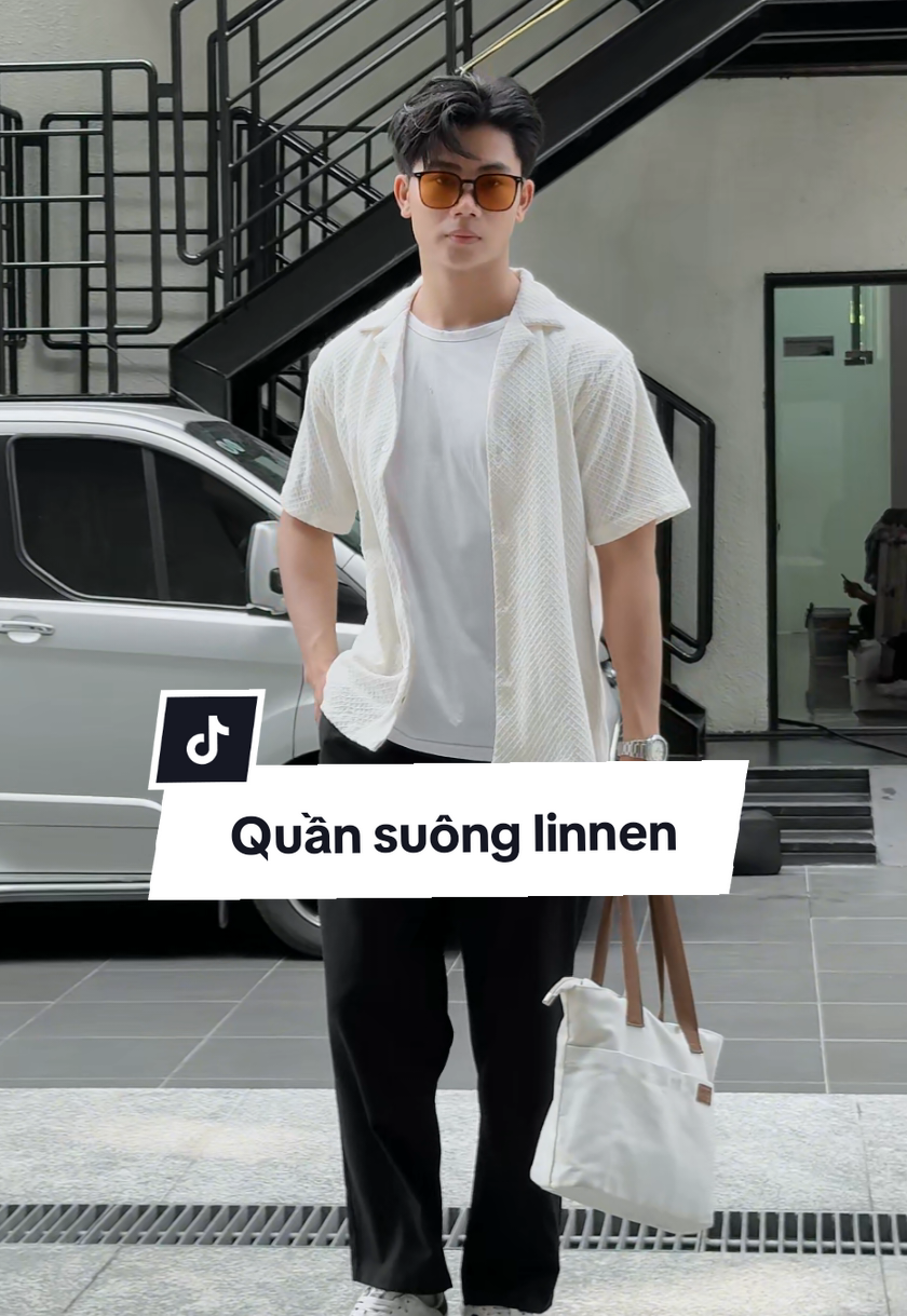 Quần ống suông linnen phù hợp outfit mùa hè năng động trẻ chung #lados #muataitiktok #quansuong 