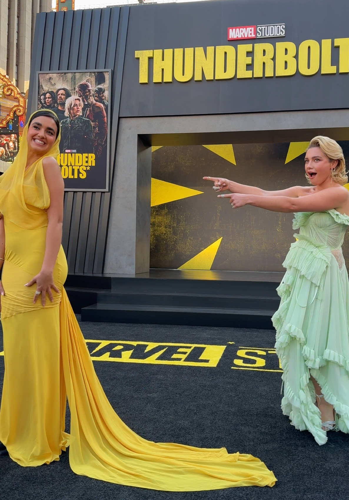Girls helping girls. 💛 See Geraldine Viswanathan and Florence Pugh in Marvel Studios’ #Thunderbolts* in theaters Friday. 