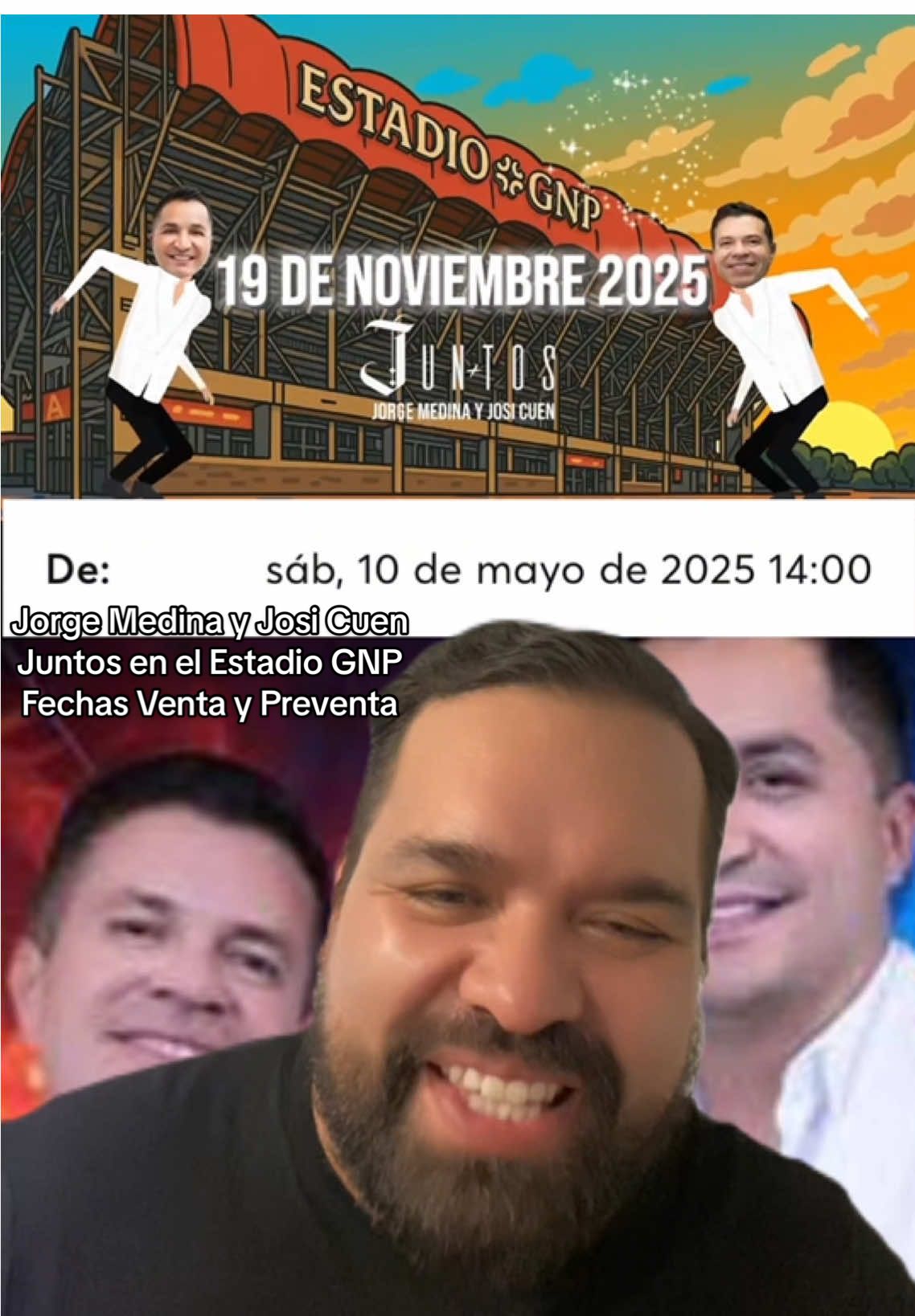 #noticia actualización Josi Cuen y Jorge Medina Juntos estarán en el Estadio GNP y estás son las fechas de la preventa y la venta general. #jorgemedina #josicuen #juntos #estadiognp 