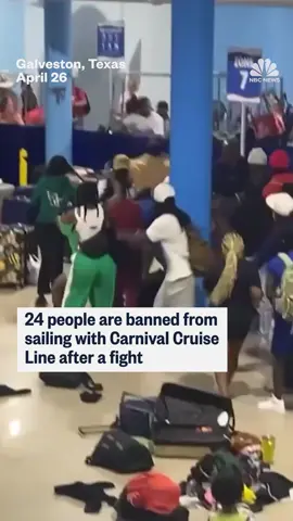 24 people have been banned from sailing with Carnival Cruise Line after getting into a fight.