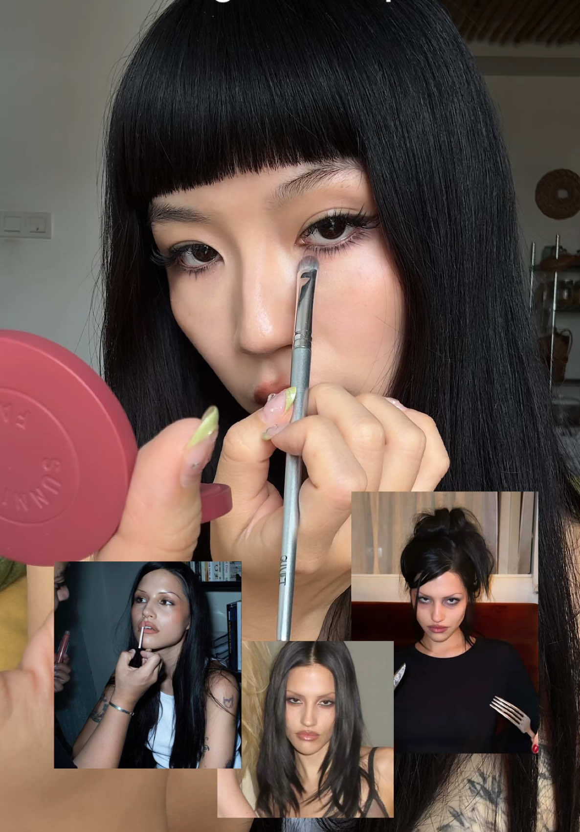 Tired girl makeup ✨🤍   Girl crush on @gabbriette #grwm #makeup #beauty