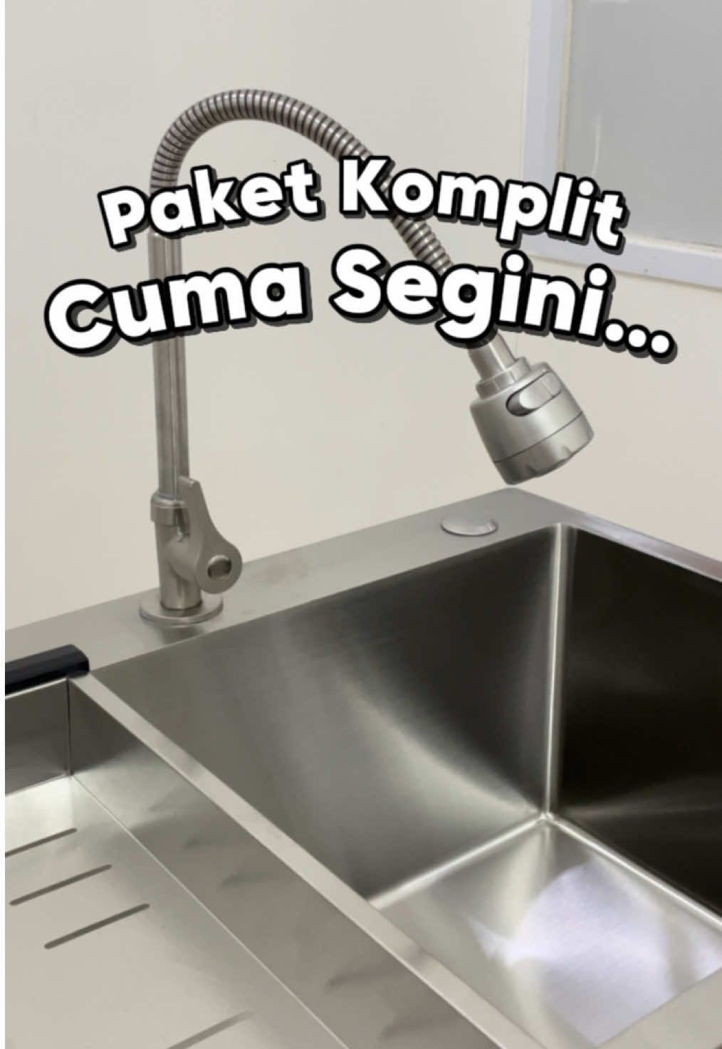 Bak cuci piring estetik✨ lengkap & hemat!💸 Udah dapet keranjang, saringan afur, selang, dan kran fleksibel! #BakCuciPiring #DapurMinimalis #PaketLengkap #DapurEstetik #SempurnaMaterial #KranFleksibel #TipsDapur #sink