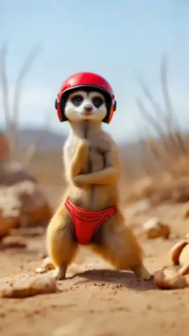 Helmet Diaper Meerkat #meerkatdance #petdance #ミーアキャット #ヘルメット #animaldance 