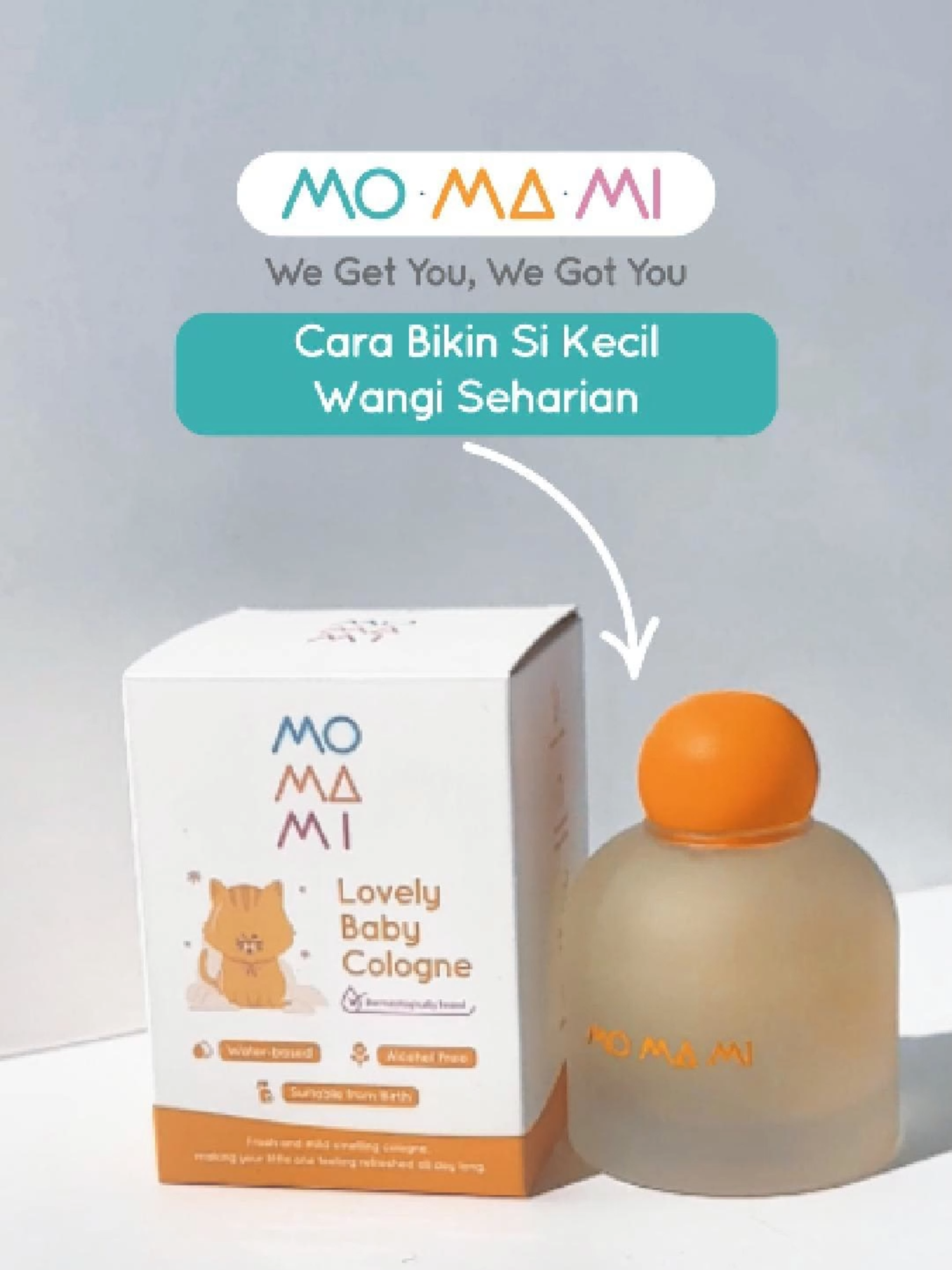 si kecil auto wangi sepanjang hari kalau udah pakai momami lovely baby cologne #MomamiIndonesia #WeGetYouWeGotYou #babycare #lovelybabycologne