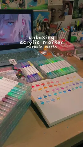 unboxing acrylic marker baruu💖✨ #art #artsupplies #acrylicmarker #drawing 