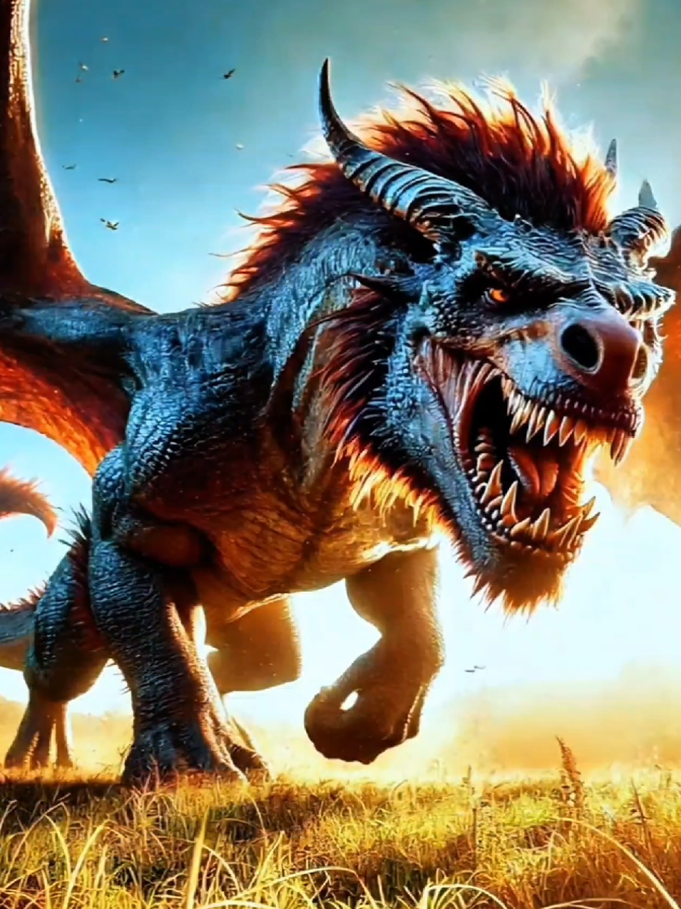 Winged Dragon x Horse - Fusion #Aiart #Animal #Fusion #Hybrid #EpicCreatures #ViralAnimals