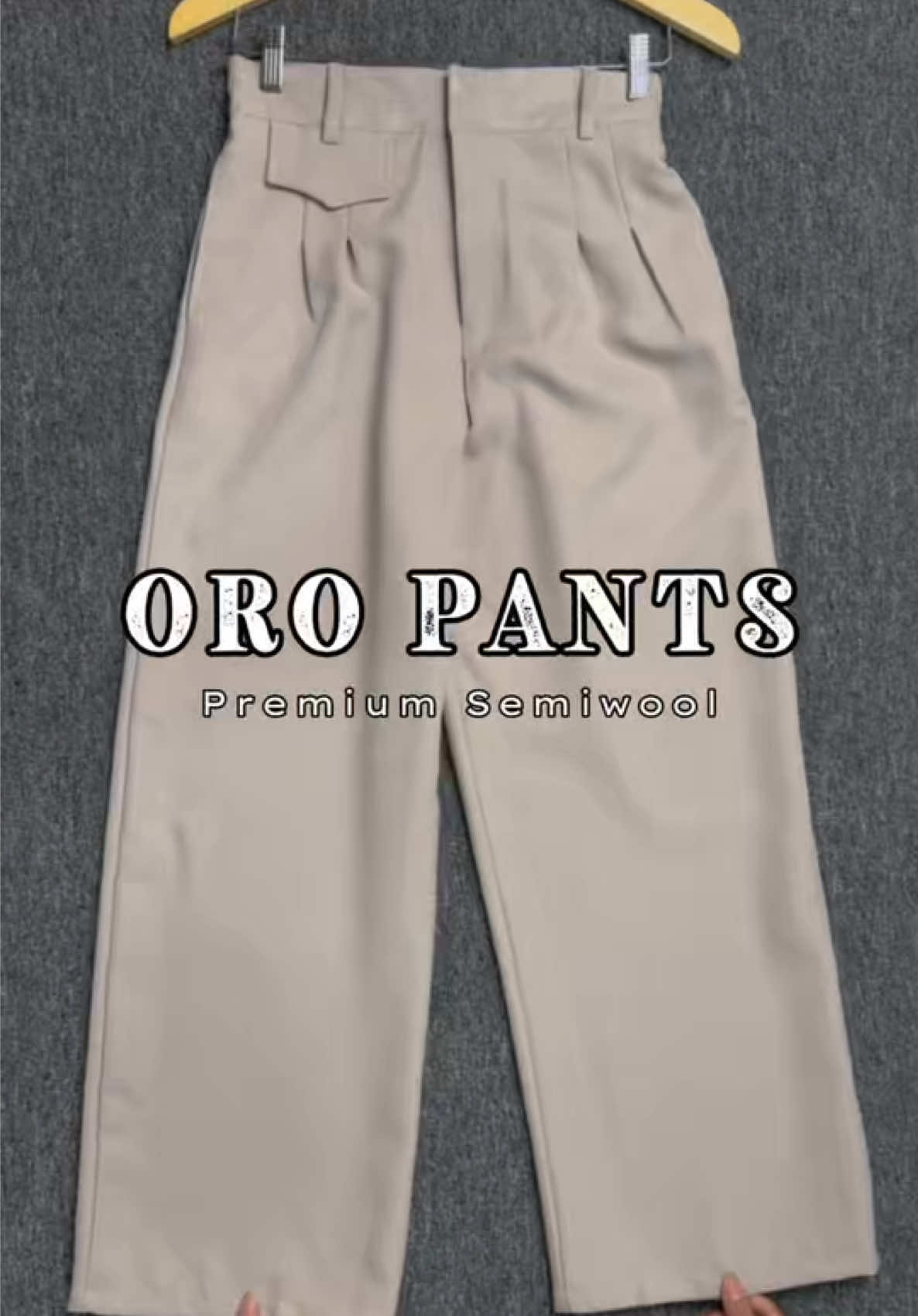 Oro Pants Semiwool warna beige by HYLE #oropants #loosepants #kulothighwaist #hyle 