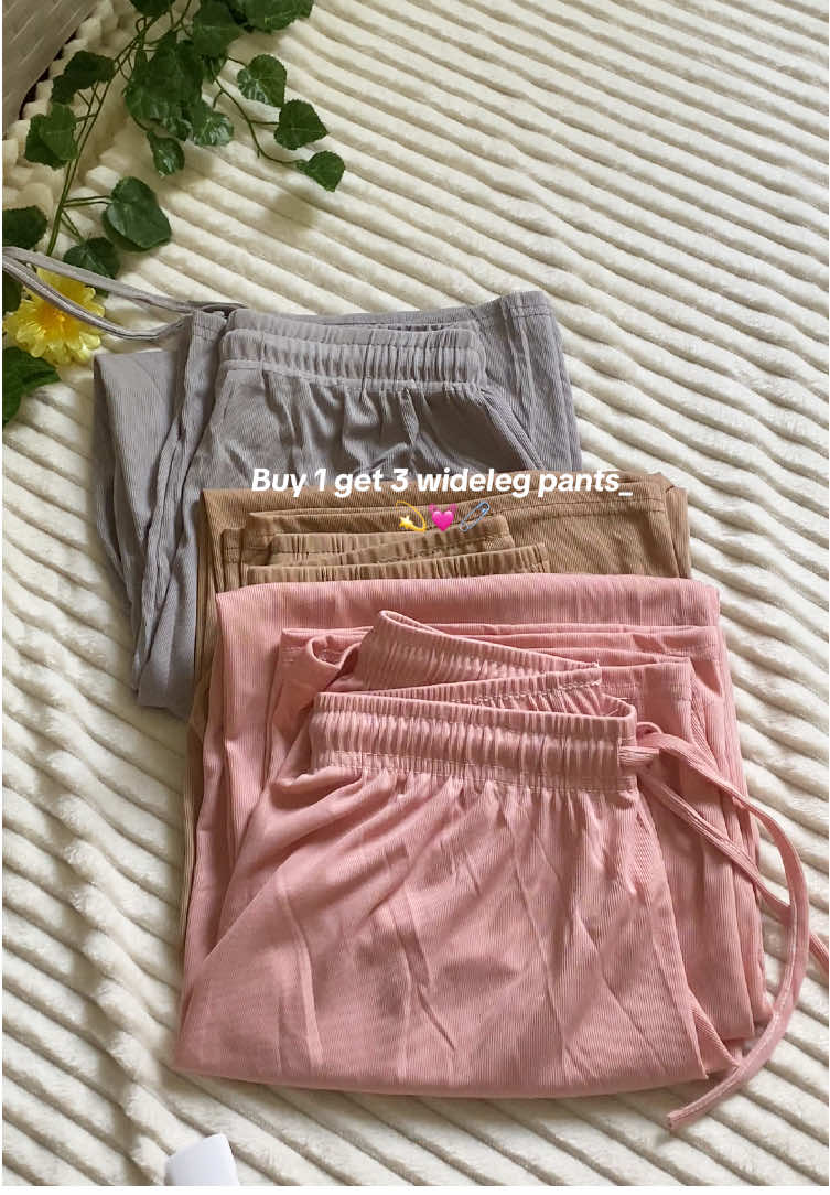 3pcs, ₱200+ only!💓 #pants #widelegpants 